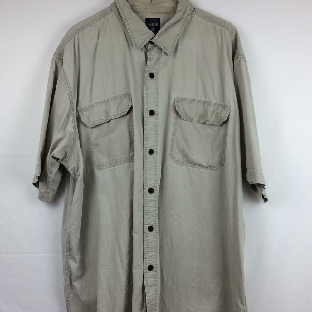 Men’s red head khaki button-down shirt size 2XLT